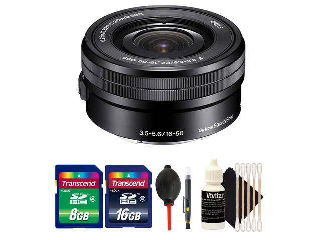 Sony E PZ 16-50mm f/3.5-5.6 OSS Lens with 24GB Top Accessory Kit