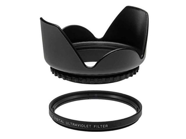 72MM UV Protector Filter and 72mm Tulip Shaped Anti Lens Flare Hood