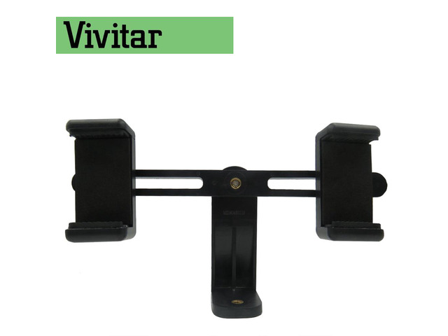 Vivitar Tripod Mount Dual Cell 360 Phone Adapter Universal 2.3inch to 3.3inch