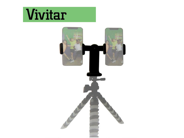 Vivitar Tripod Mount Dual Cell 360 Phone Adapter Universal 2.3inch to 3.3inch