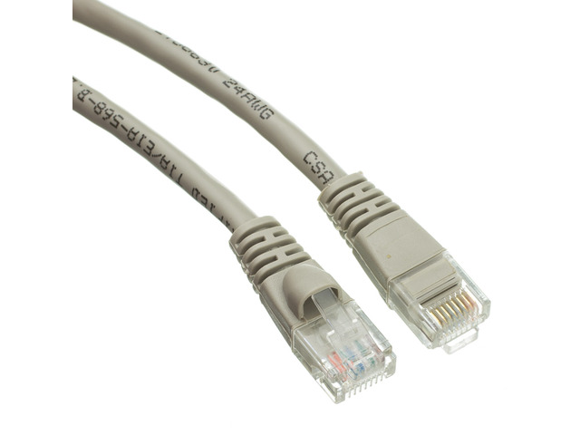 Cat5e Ethernet Patch Cable, Snagless/Molded Boot, 2 foot - Gray