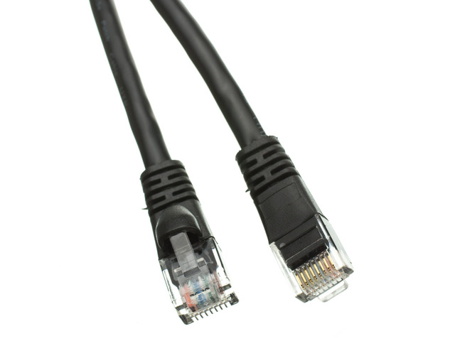 Cat5e Ethernet Patch Cable, Snagless/Molded Boot, 7 foot - Black