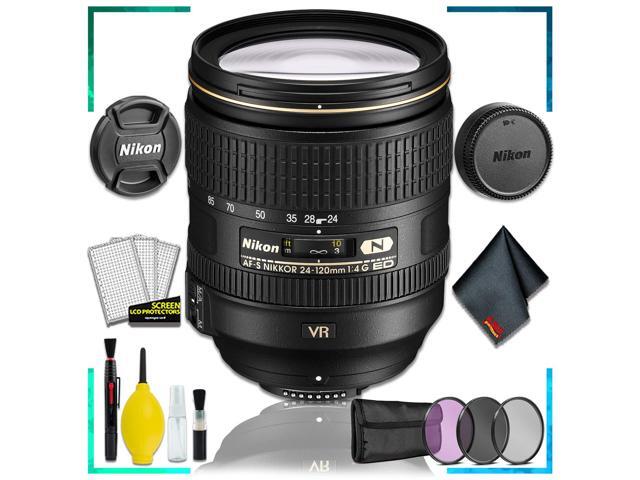 Nikon AF-S NIKKOR 24-120mm f.4G ED VR Lens (Intl Model) + 3pcs UV Lens Filter Kit + Cleaning Kit