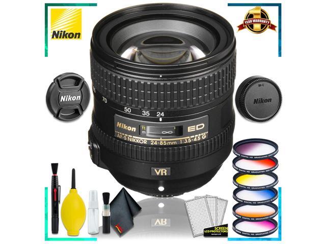 Nikon AF-S NIKKOR 24-85mm f/3.5-4.5G ED VR Lens + Vivitar Graduated Color Filter Kit + Cleaning Kit