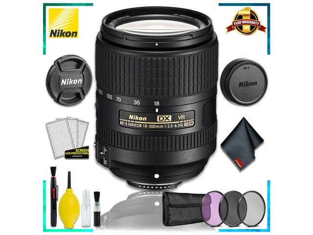 Nikon AF-S DX VR Nikkor 18-300MM Lens (Intl Model) + 3pcs UV Lens Filter Kit + Cleaning Kit