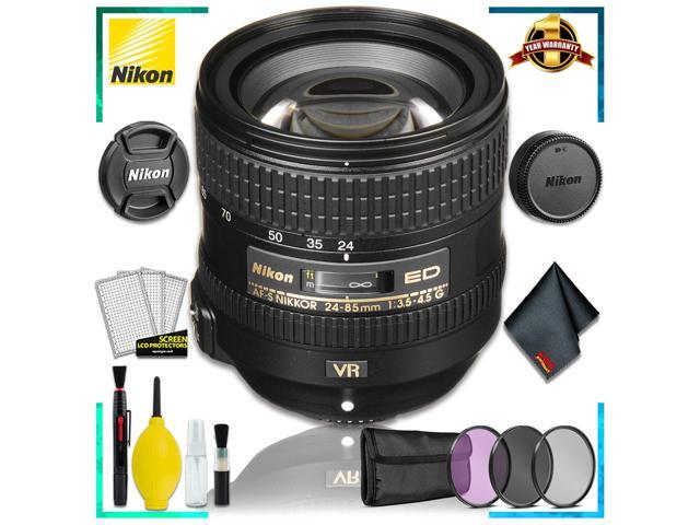Nikon AF-S NIKKOR 24-85mm f/3.5-4.5G ED VR Lens + 3pcs UV Lens Filter Kit + Cleaning Kit