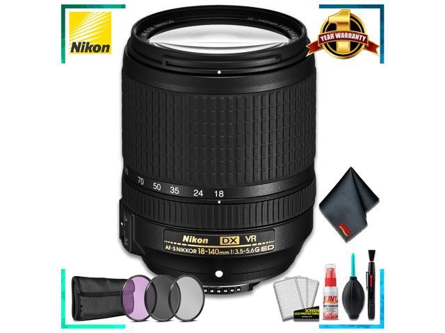Nikon 18-140MM F/3.5-5.6G ED AF-S DX VR Camera Lens (International Model) + 3 Pcs Filter Kit + Cleaning Kit