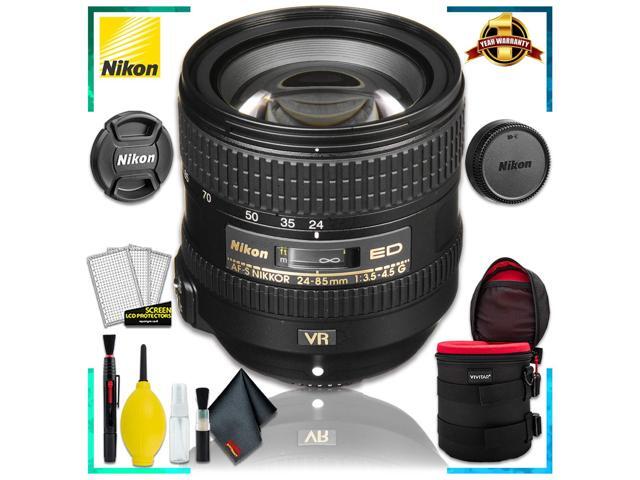 Nikon AF-S NIKKOR 24-85mm f/3.5-4.5G ED VR Lens + 4.5 inch Vivitar Premium Lens Case + Cleaning Kit