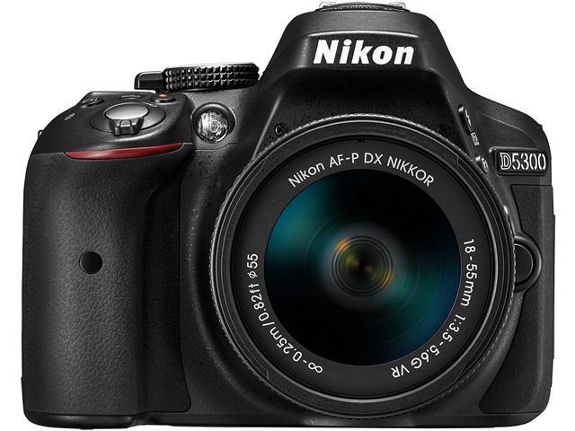 Nikon D5300 DSLR Camera with AF-P 18-55mm VR Lens Bundle SanDisk 32GB SD Card + 9PC Filter Kit + MORE - International