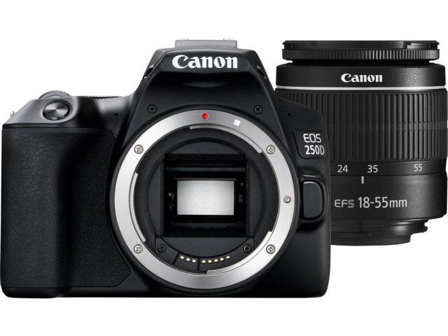 Canon EOS 250D / Rebel SL3 DSLR Camera with 18-55mm Lens (Black) + Creative Filter Set, EOS Camera Bag + 6AVE Electronics