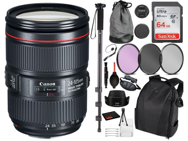 Canon EF 24-105mm f/4L IS II USM Lens Essential Bundle Kit for Canon EOS - International Model No Warranty
