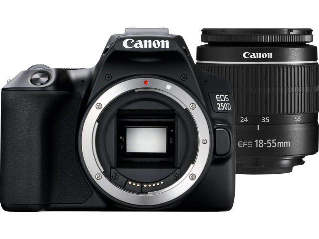 Canon EOS 250D / Rebel SL3 DSLR Camera with 18-55mm Lens (Black) + Creative Filter Set, EOS Camera Bag + Sandisk Ultra 64GB Card + 6AVE...