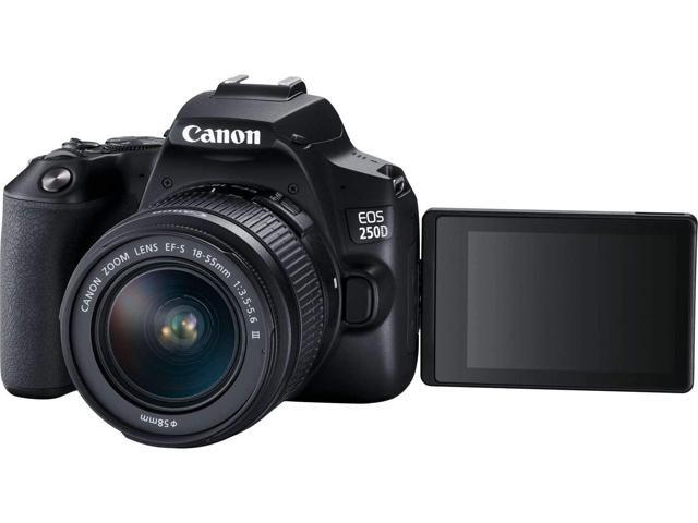 Canon EOS 250D / Rebel SL3 DSLR Camera with 18-55mm Lens (Black) + Creative Filter Set, EOS Camera Bag + Sandisk Ultra 64GB Card + 6AVE...