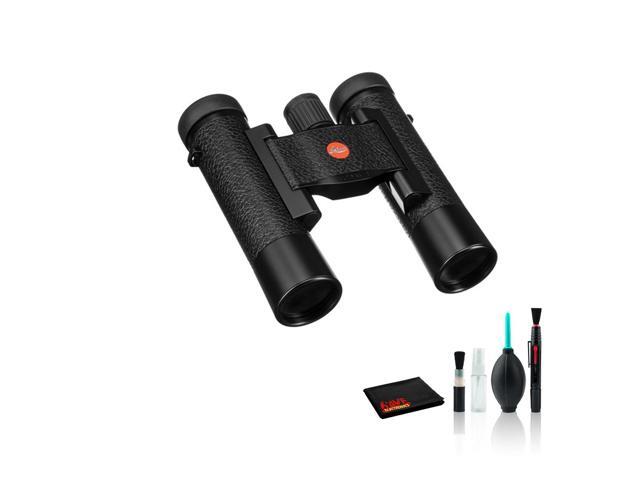 Leica 10x25 Ultravid Blackline Binocular (Black with Black Leather) 40607 with Deluxe Cleaning Kit -International Versio