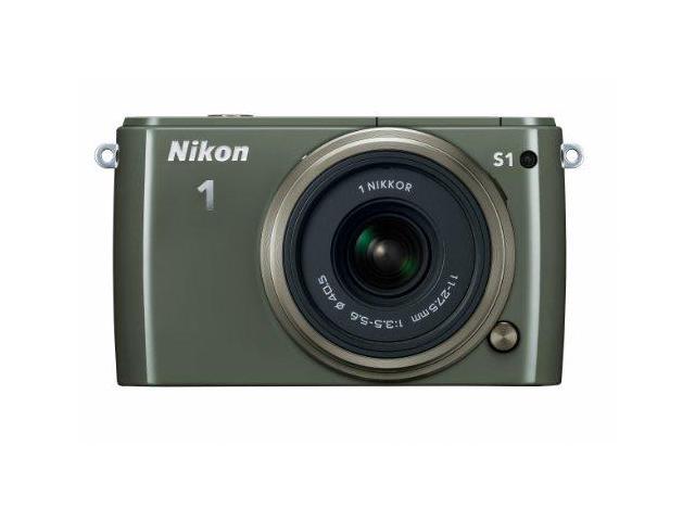 Nikon 1 S1 10.1 MP HD Digital Camera with 11-27.5mm VR 1 NIKKOR Lens (Khaki)