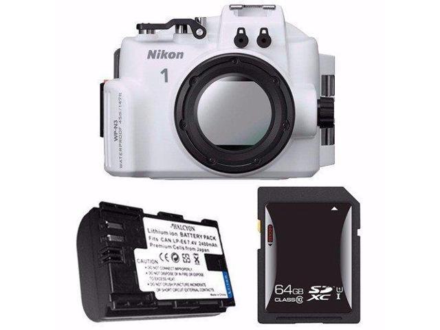 Nikon WP-N3 Waterproof Housing for Nikon 1 J4 or S2 Camera and NIKKOR 11-27.5mm or 10-30mm Lens + EN-EL22 Battery + 64GB