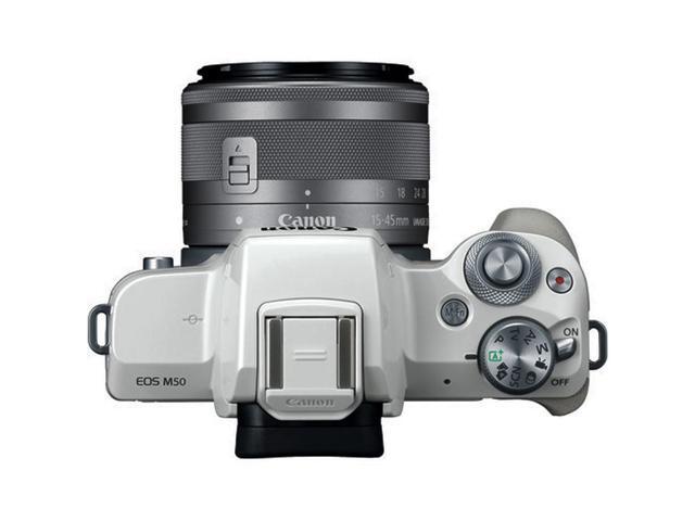 Canon EOS M50 Mirrorless Digital Camera with 15-45mm Lens (White) (Intl Model)