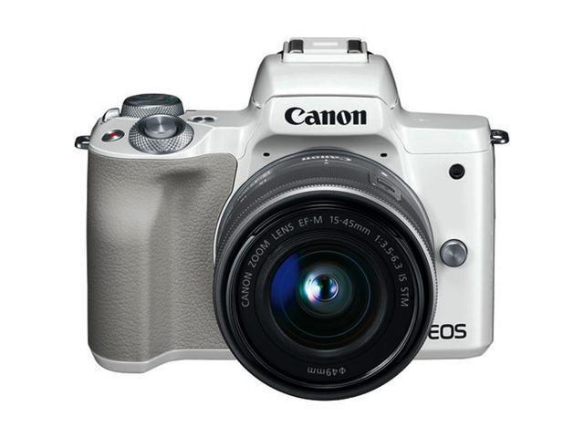 Canon EOS M50 Mirrorless Digital Camera with 15-45mm Lens (White) (Intl Model)