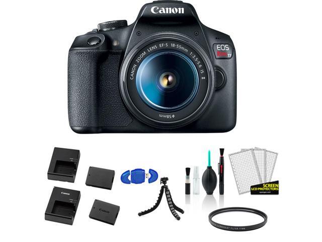 Canon EOS Rebel T7 EF-S 18-55mm IS II Kit with Extra Battery and Charger + More - International Model
