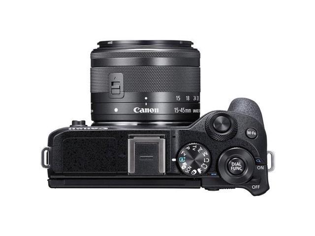 Canon EOS M6 Mark II Mirrorless Digital Camera with 15-45mm Lens and EVF-DC2 (Black) International model (No Warranty)