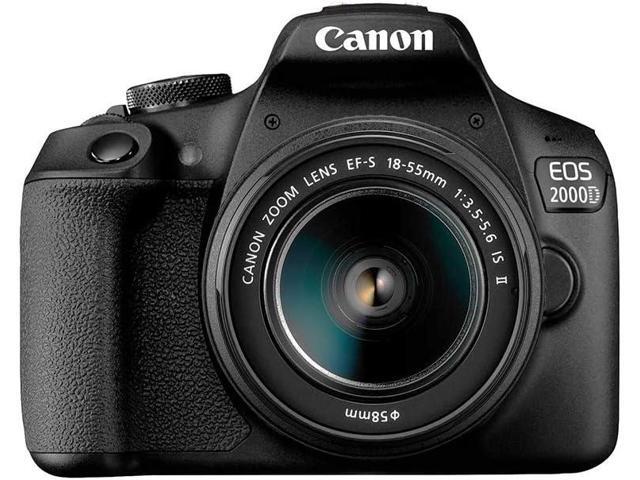 Canon EOS 2000D DSLR Camera with EF-S 18-55mm f/3.5-5.6 IS II Lens (Intl Model) with Memory Kit, Case, Tripod, and More