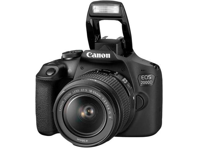 Canon EOS 2000D DSLR Camera with EF-S 18-55mm f/3.5-5.6 IS II Lens (Intl Model) with Memory Kit, Case, Tripod, and More