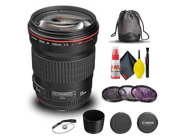 Canon EF 135mm f/2L USM Lens (2520A004) + Filter Kit + Cap Keeper + More