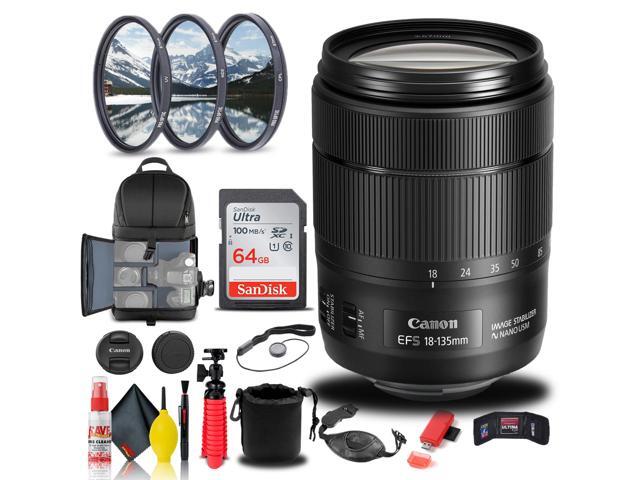 Canon EF-S 18-135mm f/3.5-5.6 IS USM Lens (1276C002) + Filter Kit + More (International Version)