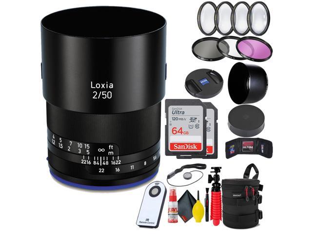Zeiss Loxia Planar T* 50mm f/2 Lens for Sony E Mount + (2)64GB SD Card Bundle