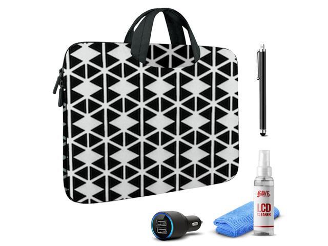 Tablet Essential Accessory Bundle with Black/White Sleeve