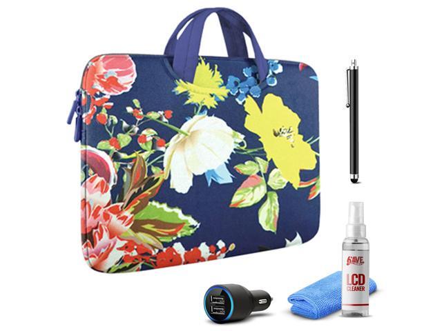 Tablet Essential Accessory Bundle with Sargasso Floral Sleeve