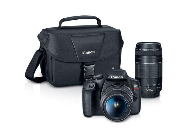 Canon EOS Rebel T7 DSLR Camera W/ 18-55mm and 75-300mm Lenses - Basic Bundle