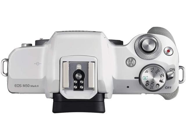Canon EOS M50 Mark II + EF-M 15-45mm is STM Kit White (International Model)