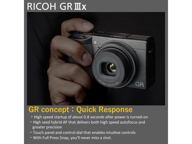 Ricoh GR IIIx, Black, Digital Compact Camera with 24MP APS-C Size CMOS Sensor