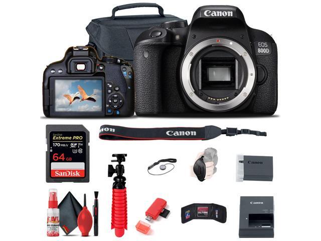 Canon EOS Rebel 800D / T7i DSLR Camera + 64GB Memory Card + Case Base Bundle