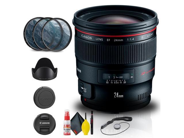 Canon EF 24mm f/1.4L II USM Lens (2750B002) + Filter Kit + Cap Keeper + More (International Version)