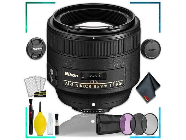 Nikon 85MM f.1.8G AF-S Lens (Intl Model) + 3pcs UV Lens Filter Kit + Cleaning Kit