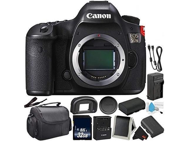 Canon EOS 5DS Digital SLR Camera 0581C002 (Body Only) - Bundle with 32GB Memory Card + Spare Battery + More (Intl Model) with 2 Year Seller Warranty