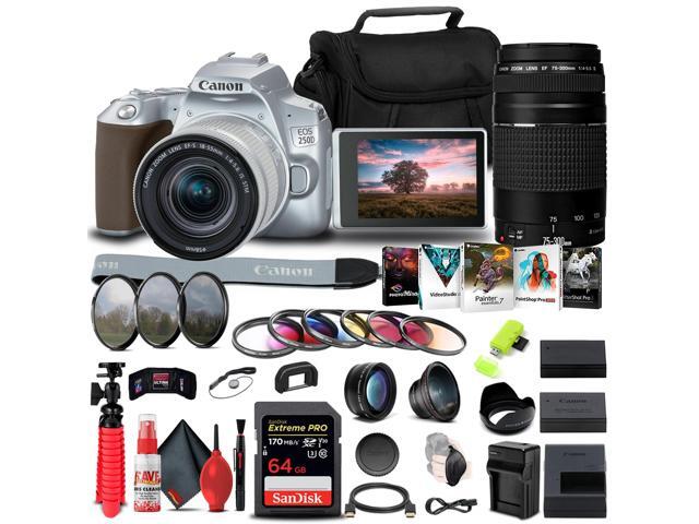 UPC 094148518091 product image for Canon EOS 250D / Rebel SL3 DSLR Camera with 18-55mm Lens (Silver) Pro Bundle | upcitemdb.com