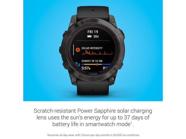 Garmin - fenix 7X Pro Sapphire Solar GPS Smartwatch 51 mm Fiber-reinforced polymer - Carbon Gray DLC Titanium - (2023) - image 4