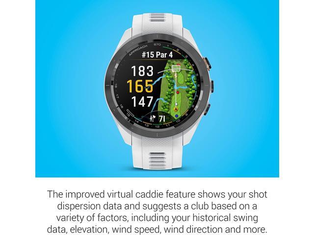 Garmin - Approach S70 GPS Smartwatch 42mm Ceramic - Black Ceramic Bezel with White Silicone Band - (2023) - image 5