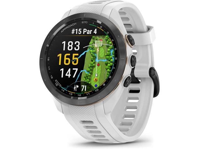 Garmin - Approach S70 GPS Smartwatch 42mm Ceramic - Black Ceramic Bezel with White Silicone Band - (2023) - image 3