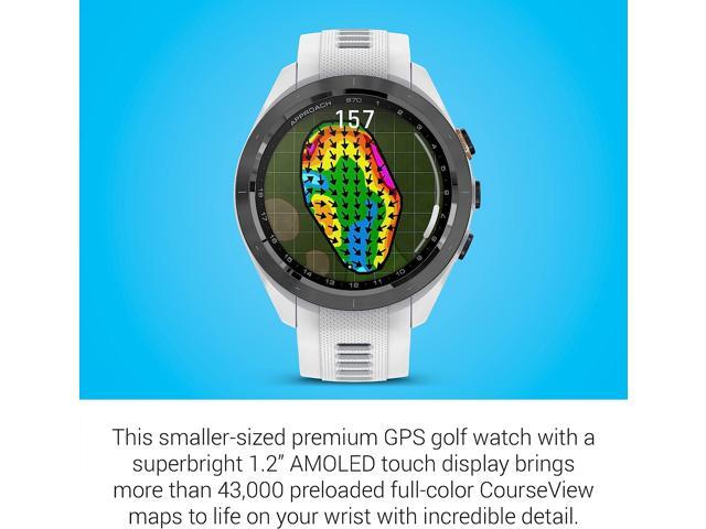 Garmin - Approach S70 GPS Smartwatch 42mm Ceramic - Black Ceramic Bezel with White Silicone Band - (2023) - image 4