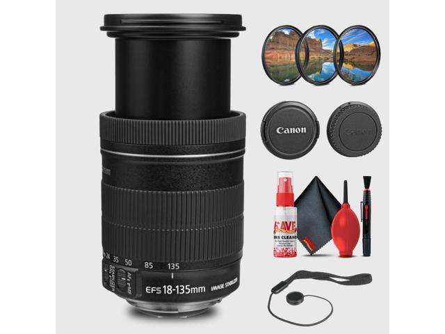 Canon EF-S 18-135mm f/3.5-5.6 IS Lens w Filter Kit Cleaning Kit + More (International Version)