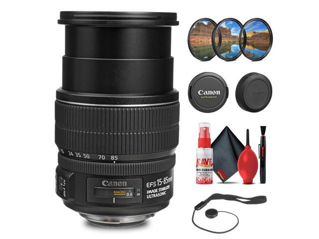 Canon EF-S 15-85mm f/3.5-5.6 IS USM Lens w Filter Kit + Cleaning Kit + More (International Version)