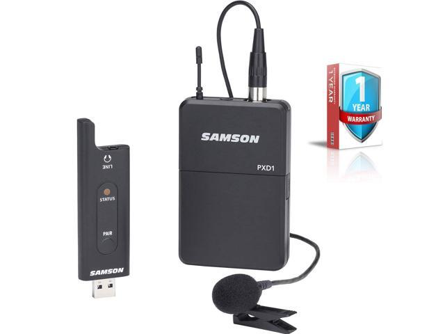 Samson XPD2 Lavalier USB Digital Wireless System (SWXPD2BLM8) with Extended Warranty Bundle