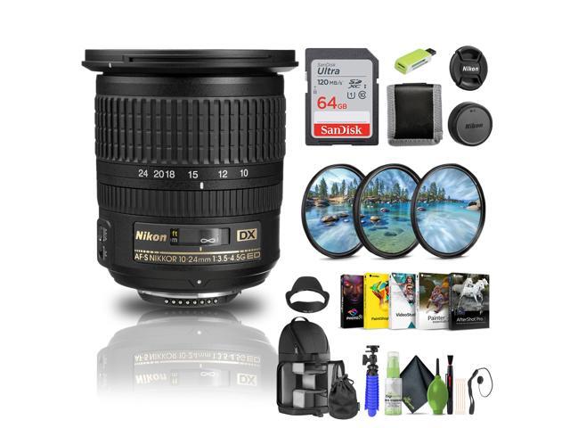 Nikon AF-S DX NIKKOR 10-24mm f/3.5-4.5G ED Lens (2181) + Filter Kit + Cap Keeper - Bundle