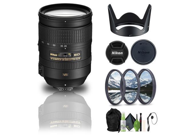 Nikon AF-S NIKKOR 28-300mm f/3.5-5.6G ED VR Lens (2191) + Filter Kit + Cap Keeper - Bundle