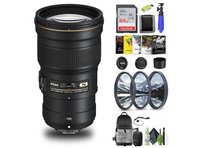 Nikon AF-S NIKKOR 300mm f/4E PF ED VR Lens (2223) + 64GB Memory Card + Filter Kit - Bundle