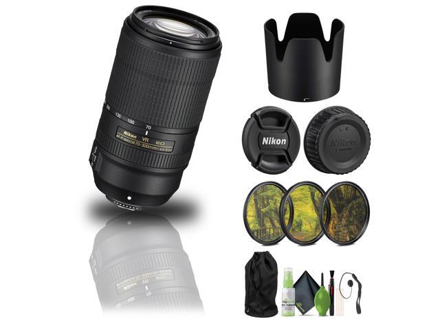 Nikon - AF-P NIKKOR 70-300mm f/4.5-5.6E ED VR Telephoto Zoom Lens for F-mount - Bundle